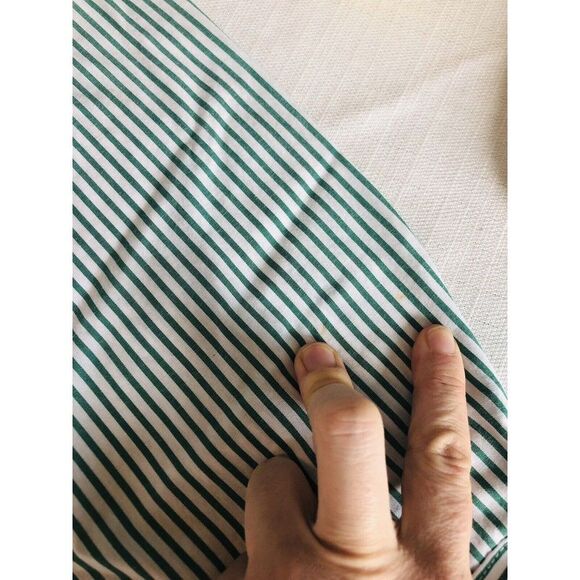 US Polo Assn. XL Cotton Blend Button Up Shirt Green White Stripes Horse Logo - Picture 13 of 16